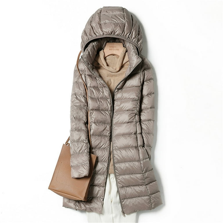 Yigetop Puffer Jacket Womens Women's Solid Color Hooded Cap