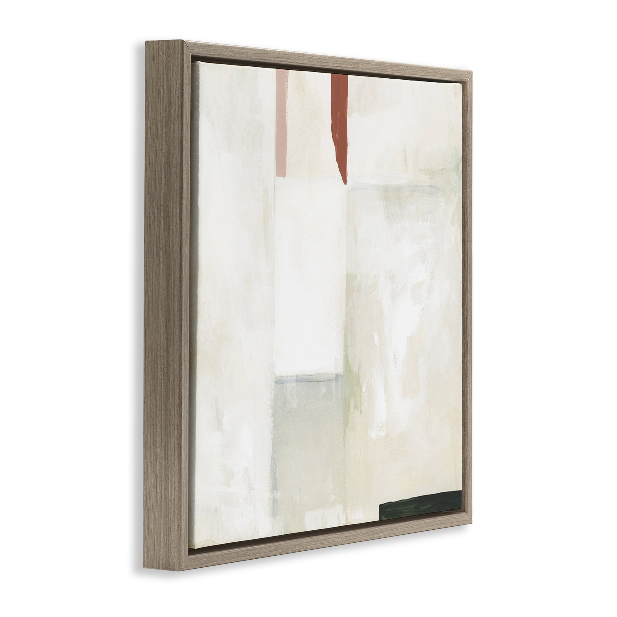 Stupell Industries Neutral Abstract Simplicity Abstract Painting Brown Floater Framed Canvas Art Print Wall Art, 25 x 25