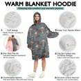 thumbnail image 5 of Colorful Mushroom Group Blue Pattern Wearable Oversized Blanket,Wearable Blanket Hoodie for Adults,Cozy Hooded Blankets with Super Pockets,Super Warm Fuzzy Pullover for Women & Men, 5 of 6