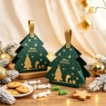 thumbnail image 6 of Christmas Tree Shaped Gift Box,Foldable Handheld Candy Packaging Box with Faux Leather Handle,Green Cardboard Treat Box for Xmas Party Favors and Presents, 6 of 6