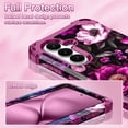 thumbnail image 6 of CASEFIV for Samsung Galaxy S26 Case,Glow in The Dark,Shockproof Protection Hard PC Soft Flexible TPU Bumper Drop Protective Protective Phone Cover Case,Purple Pink Flower, 6 of 7