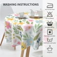 thumbnail image 5 of Floral Round Tablecloth 70 Inch Watercolor Colorful Flower Leaves Table Cloth Spring Summer Holiday Table Covers Polyester Indoor Outdoor Farmhouse Tablecloth for Kitchen Dining Party Picnic, 5 of 6