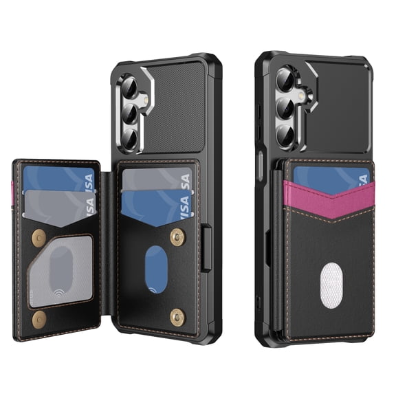 for Samsung Galaxy S26 Case Wallet with RFID Blocking Card Slots, Hybrid PU Leather TPU Back Cover with Kickstand, Drop Protective Shockproof Phone Case for Samsung Galaxy S26, Black