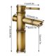 thumbnail image 3 of Estilo antiguo Grifo de baño Grifos de lavabo de bronce Agua caliente y fría Jardín WC Griferías, 3 of 6
