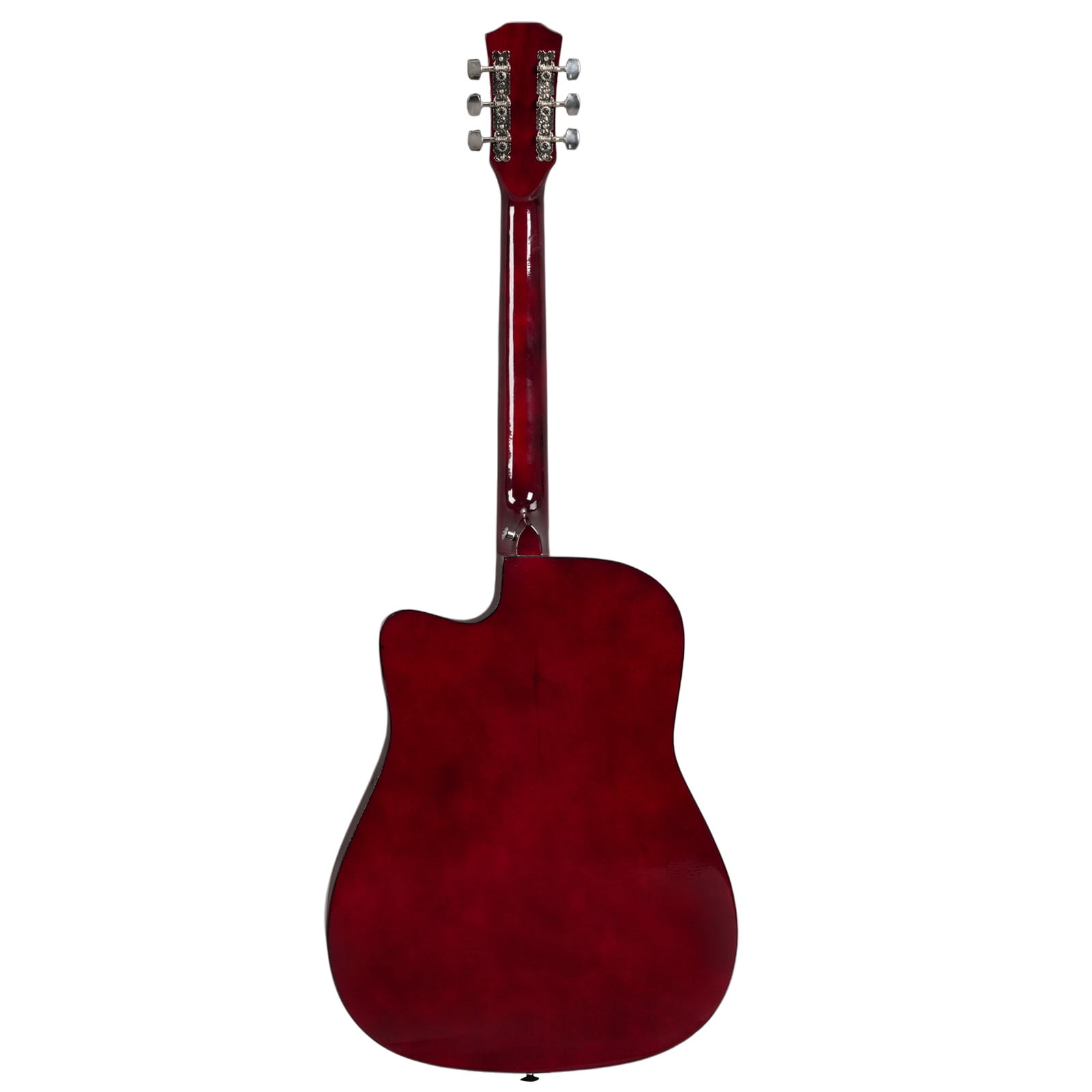 Brown 41-inch Dreadnought barrel-shaped cutaway acoustic guitar with pick, strings, capo, gig bag, tuner, wrench tool, and shoulder strap