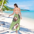 thumbnail image 7 of FORMRS Womens Long Sarong Beach Wrap Semi-Sheer Bikini Skirt Bathing Swimsuit Cover Up, Game Day Footballs, 7 of 7