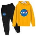 thumbnail image 3 of Conjunto de sudadera y pantalones con capucha para niños de la NASA, sudadera con estampado para niños de 3 a 12 años, ropa para niñas, traje de ocio para niños, conjuntos de tendencia de primavera, 3 of 5