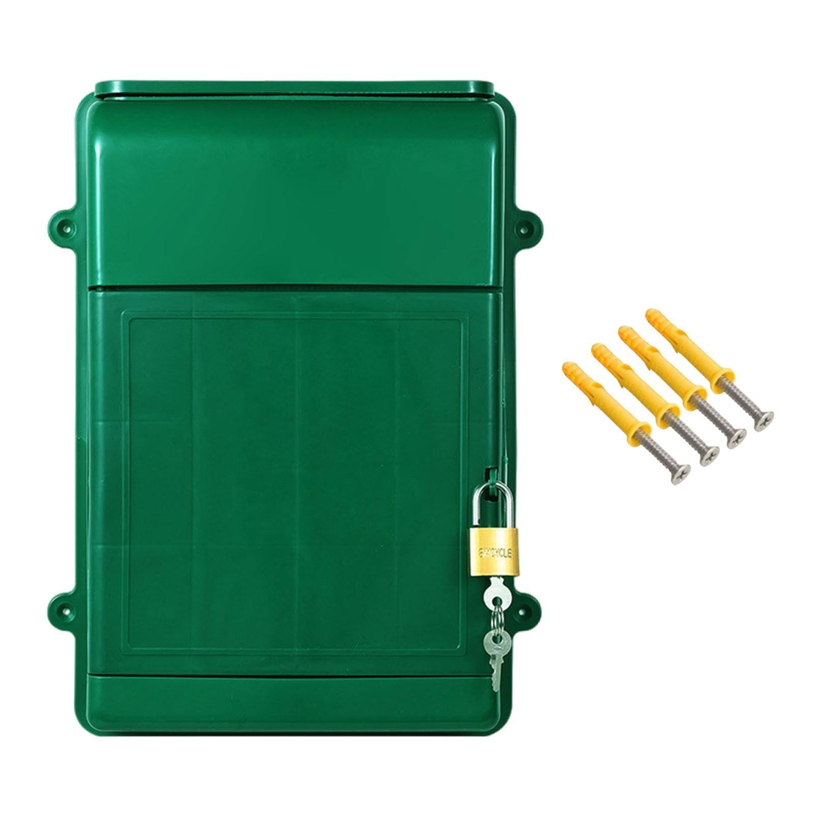 Baoblaze Wall Mounted Mailbox with Lock Ballot Box Multifunctional Suggestion Case Organizer 34.5x26x10cm Letter Box for Hotel Business Green