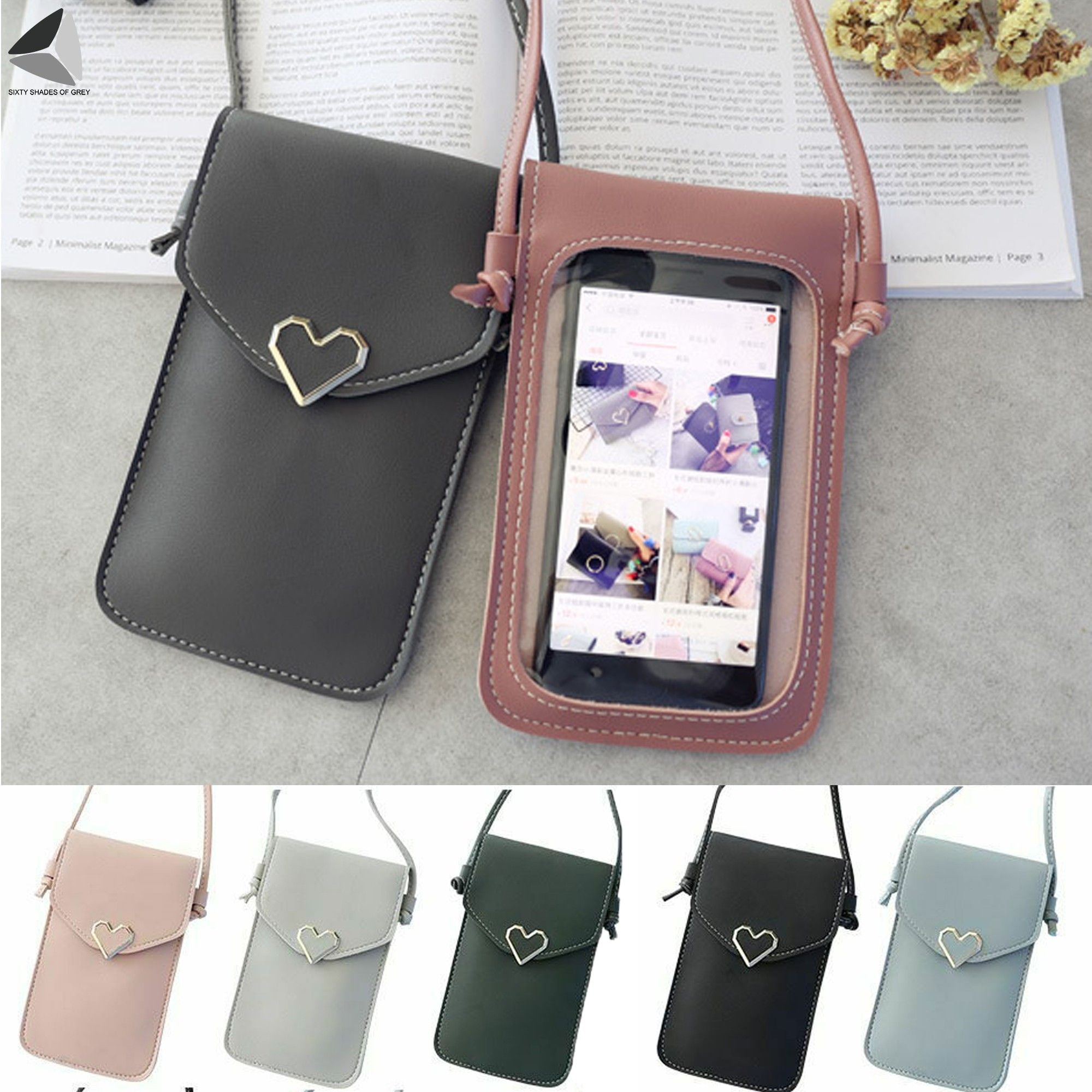 Women Small Crossbody Touch Screen Cell Phone Wallet Leather Shoulder Handbag US