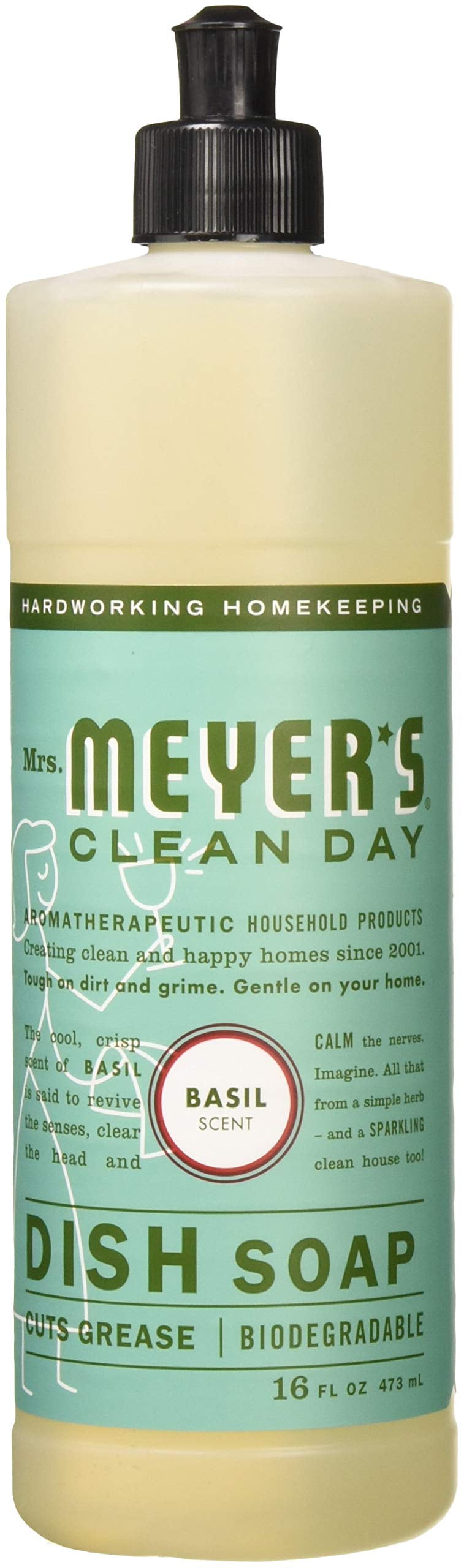 Mrs. Meyer�s Clean Day Liquid Dish Soap Basil Case