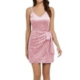 thumbnail image 6 of WRKEKC Floral Dress for Women Polka Dot V Neck Spaghetti Strap Side Tie Wrap Mini Versatile Casual Wear Soft, 6 of 7