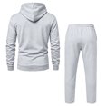 thumbnail image 5 of Domuza Mens Full‑Zip Hooded Sweatshirt and Straight‑Leg Sweatpants Set, 2‑Piece Pullover Sweatsuit, Relaxed‑Fit Athletic Casual Outfit with Pockets, 5 of 5