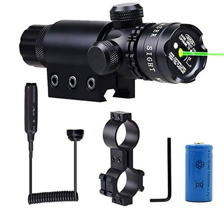 Shockproof 532nm Tactical Green Dot Laser Sight Rifle Gun Scope Rail and Barrel Mounts Cap Pressure (Best Sights For Ar 15 Rifle)