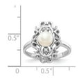 thumbnail image 4 of Solid 14k White Gold 5.5mm Freshwater Cultured Pearl VS Diamond Ring Band Size 5.5 (.02 cttw.), 4 of 5