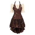 thumbnail image 3 of Ropa Steampunk Disfraz Steampunk para mujer Vestido con corsé debajo del busto Blusa renacentista de talla grande Disfraz de pirata medieval para Halloween, 3 of 5