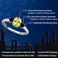 thumbnail image 2 of Gem Stone King 925 Sterling Silver Canary Mystic Topaz and Black Diamond Engagement Ring for Women | 1.14 Cttw | Oval 7X5MM | Gemstone November Birthstone | Size 9, 2 of 6