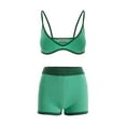 thumbnail image 4 of Coduop Workout Outfits for Women 2 Piece Contrast Color Tank Crop Top and Elastic Waist Shorts Set, 4 of 7