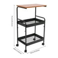 thumbnail image 2 of Floor Mount Modern Mobile Printer Stand 3 Tiers Storage Shelf Cart for Printer Scanner Fax, 2 of 8
