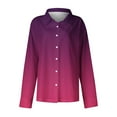 thumbnail image 6 of Button Down Shirts for Women Fashion Gradient Color Printed Shirt Dressy Casual Long Sleeve Blouses Plus Size Loose Tops Trendy Business Work Shirts, 6 of 6