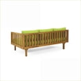 thumbnail image 6 of Outdoor 3 Seater Daybed Sofa | Classic Slat Panel | Solid Acacia Wood | Water-Resistant Cushions | Patio Use | 67.75"W | Teak | Wood+Waterproof Fabric, 6 of 14