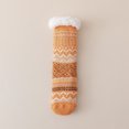 thumbnail image 3 of Womens Slipper Fuzzy Socks Fluffy Winter Warm Thick Thermal Cozy Plush Cabin Soft Fleece Non Slip Socks (Orange), 3 of 5