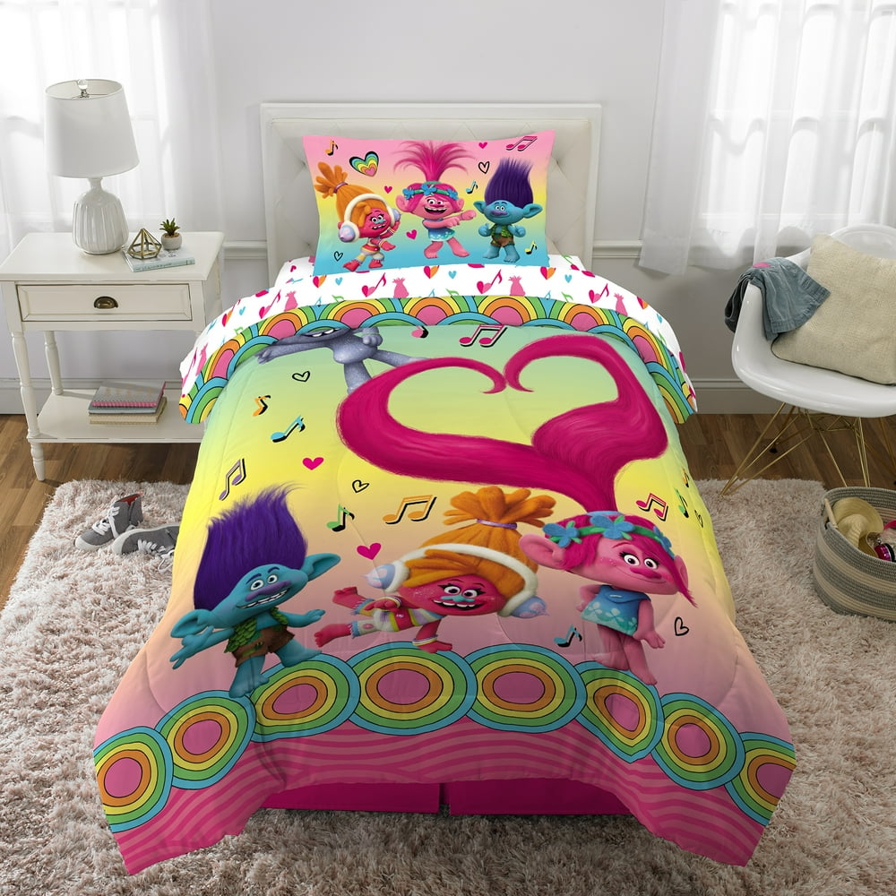 Trolls BedinaBag, Kids Bedding Bundle Set, 4Piece Twin Walmart