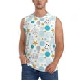 thumbnail image 1 of Balery Gold Stars Blue Dots Pattern Camisetas sin mangas para hombre, absorbe la humedad y protege contra el mal olor.-Small, 1 of 7