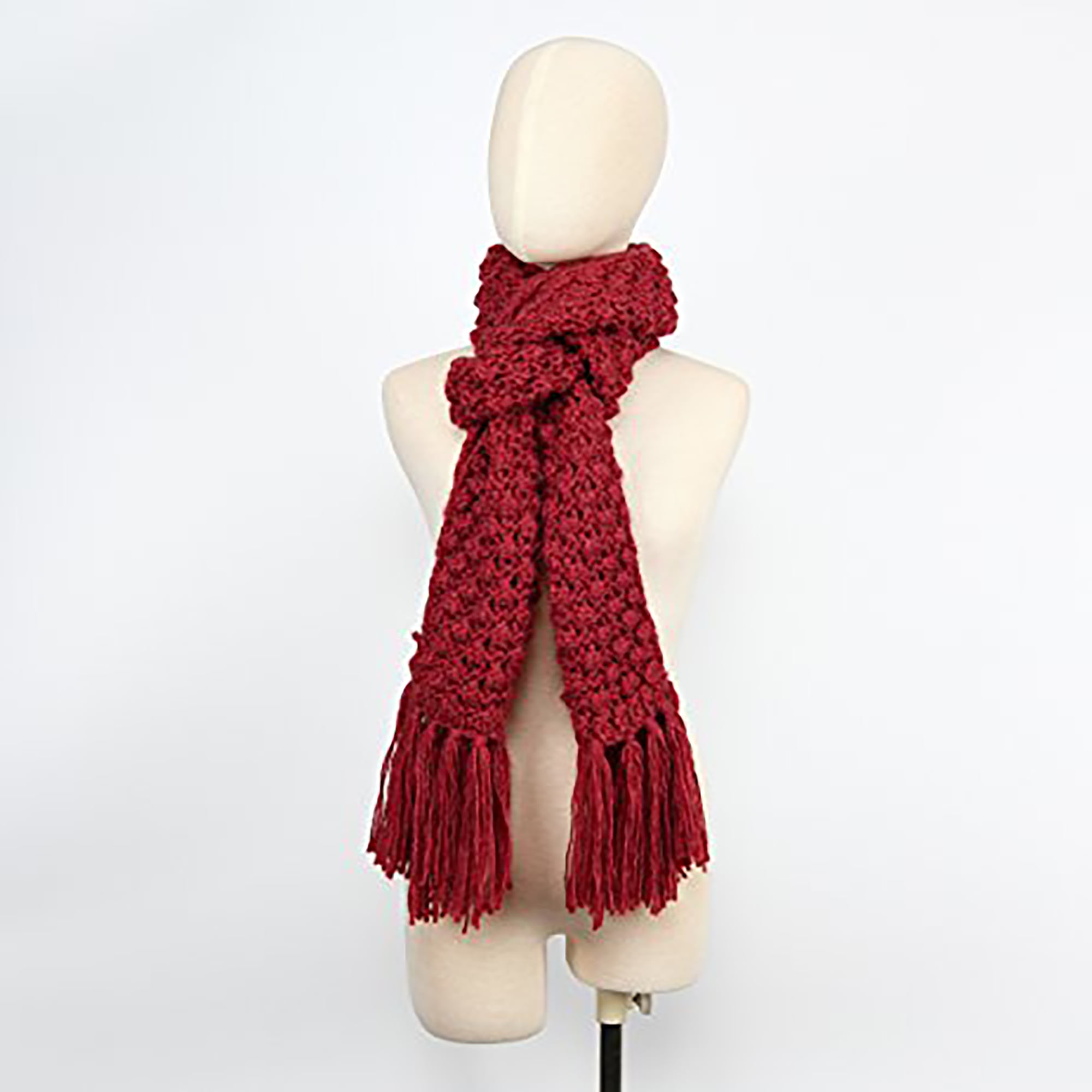 Knit BonBons Soft Acrylic Lilac Purple Big Lace Design Scarf Neck Warmer