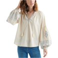 thumbnail image 2 of Lucky Brand blusa campesina bordada para mujer, blanco, extragrande Lucky Brand  Campesino, 2 of 2