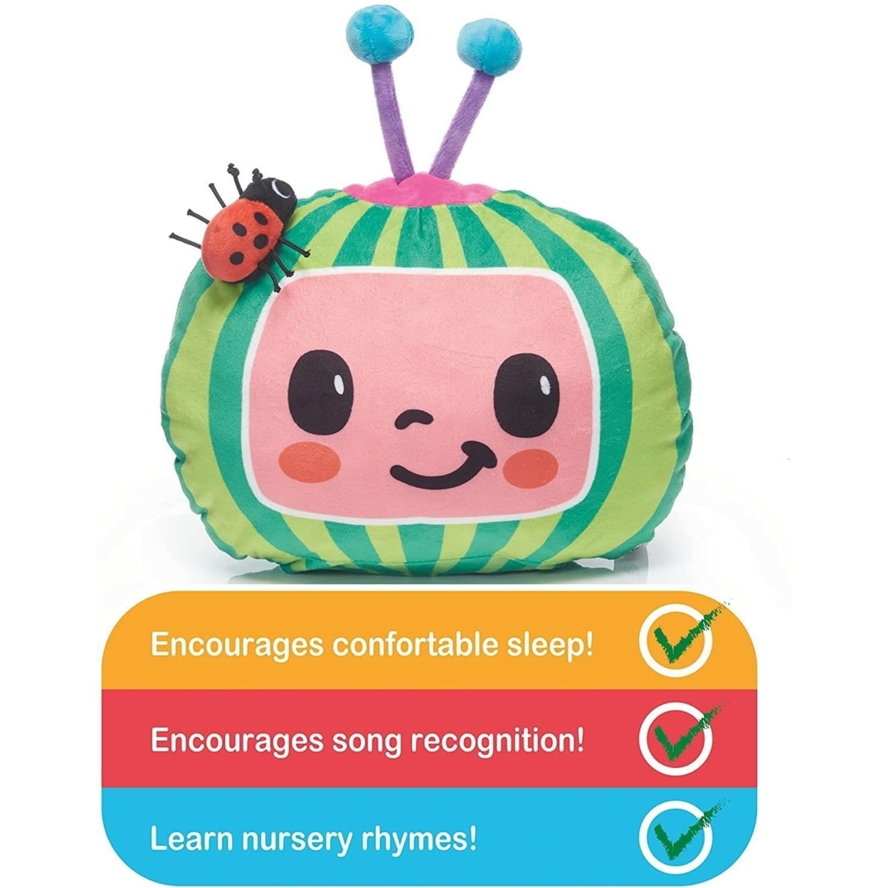 CoComelon Musical Sleep Soother Nursery Rhymes Plush Watermelon Toy WOW! Stuff