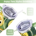 thumbnail image 5 of Tumbler with Handle and Straws 40 oz Insulated Lemon Slices Travel Cup Birthday Present for Men Dad Son Husband Gifts for Him/Her Water Bottle, 5 of 7