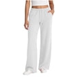 thumbnail image 2 of FEIIBMOYRIA Women Sweat Pants Soft Relaxed Fit Elastic Waist Flowy Wide Leg Pants Adjustable Drawstring High Waist Casual Basic Street Daily Loungewear Solid Color Trousers, 2 of 7