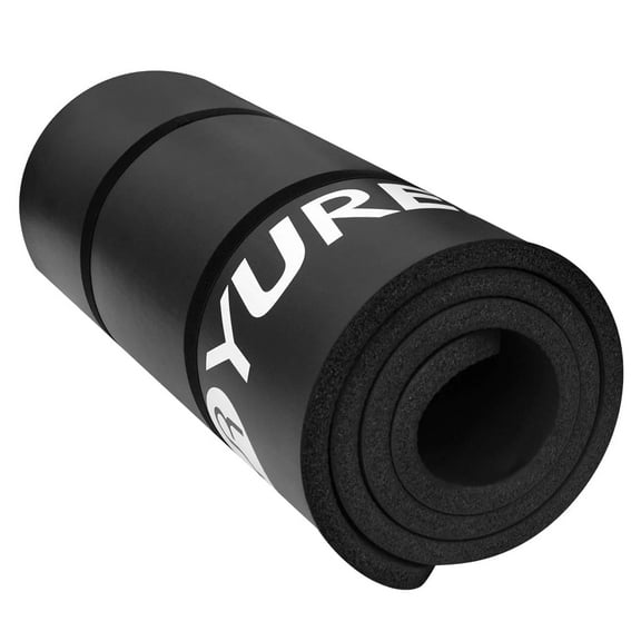 YR Thick Yoga Mat 1 inch High-density NBR Foam Pilates Exercise Stretching Fitness Mats, Black W/ Bag