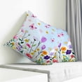 thumbnail image 4 of Throw Pillow Covers 20x20 Inch, Spring Floral Decorative Pillow Cases for Couch Sofa Bed, Butterflies Botanical Blue Ombre Cotton Linen Square Home Decor Pillowcases with Hidden Zipper, 4 of 7