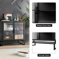 thumbnail image 5 of 2024 New Buffet Cabinet with Storage, Sideboard Buffet Cabinet, 33.9" Free Standing Cabinet with Adjustable Shelves and Fluted Glass Doors for Bedroom, Kitchen, Home Office, Hallway, 5 of 8