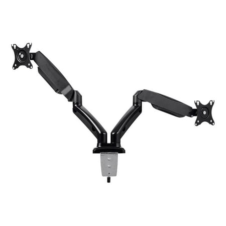 UPC: 0889028057254 | Workstream – Mounting kit (desk mount) – adjustable dual arms – for 2 LCD displays – gas spring  for smaller screens – plastic  aluminum  steel – screen size: 13 -27  – clamp mountable  grommet