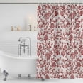 thumbnail image 2 of Farmhouse Red Shower Curtain Set - 48" x 72" Washable Bathtub Curtain with 12 Hooks, Vintage Flower Leaf Botanical Plant Waterproof Fabric Stall Shower Curtains for Bathroom/Bathtub Décor, 2 of 6