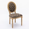 thumbnail image 3 of French Dining Chair with Nailhead Trim Set of 4 Brown Leather, 3 of 5