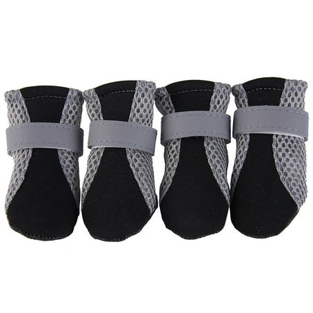 Yucurem Dog Shoes Pet Paw Protector Casual Boot Puppy Non-slip Sneakers Dog Essentials (Black)