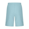 thumbnail image 5 of JTSRKL Linen Bermuda Shorts for Girls Cute Knee Length Casual Button Side Slit Summer Cotton Capri Pants Lightweight Beach Shorts with Pockets Light Blue 11-12 Years, 5 of 7