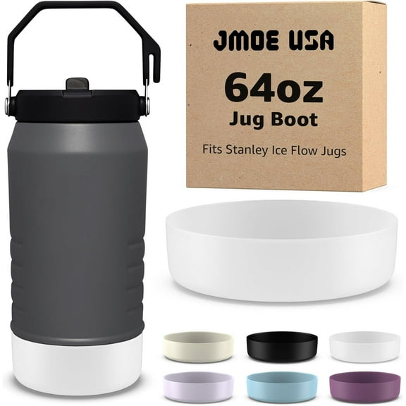 Jmoe USA Boot For Stanley IceFlow Jug | Made of Color Matched Silicone | Durable, Non-Slip Protective Sleeve | Prevents Dings and Scratches (Frosted, 64 Ounces)