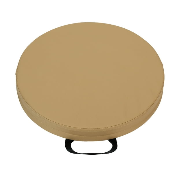 Toystoory Cojín de asiento de cuero sintético con memoria, cómodo y elegante, para el hogar y la oficina, portátil y grueso, con asa. Decoración del hogar caqui 35 cm x 5 cm
