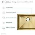 thumbnail image 6 of Rivage 23 x 18 Stainless Steel, Single Basin, Undermount Kitchen Sink, Gold, 6 of 10