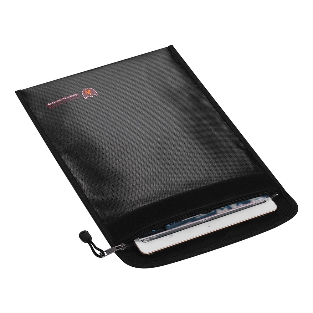 Fireproof Document Bag Silicone Coated Fire Resistant Money File Folder Holder 