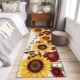 thumbnail image 4 of 2'x6' Rug Runners for Hallways Kitchen, Sunflower Vintage Non Slip Entryway Beside Floor Carpet Runner, Farmhouse Flowers Butterfly Botanical Washable Laundry Room Bedroom Throw Rugs Mat, 4 of 8