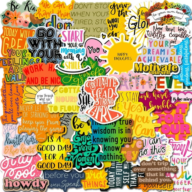 Paquete de 50 pegatinas inspiradoras sobre cultura popular