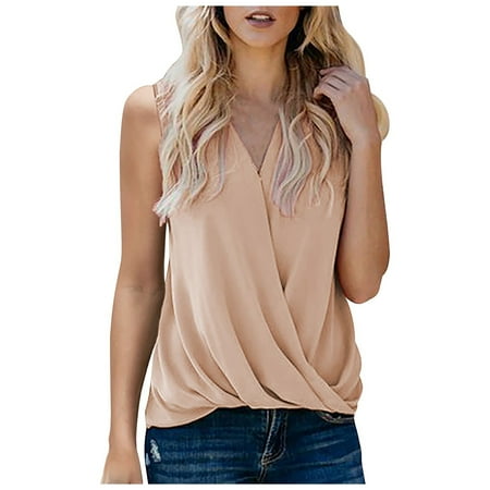 

CYMMPU Women Clothing Women s Sleeveless Sexy Bustier Streetwear Round Neck Tank Cami Solid Slim Fit Crop Tops Summer Shirts Cropped Tank Khaki