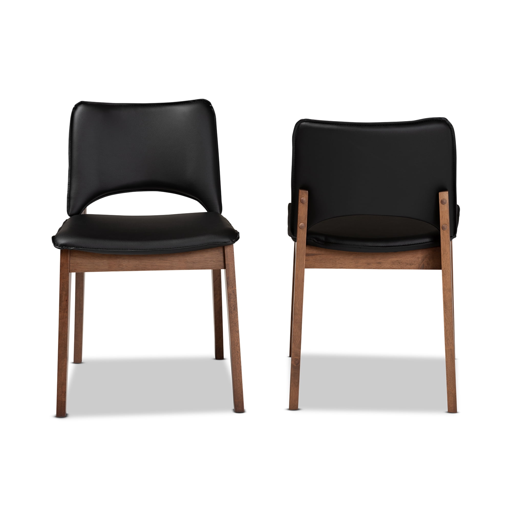 Baxton Studio Afton Dining Chair, Set of 2, Black