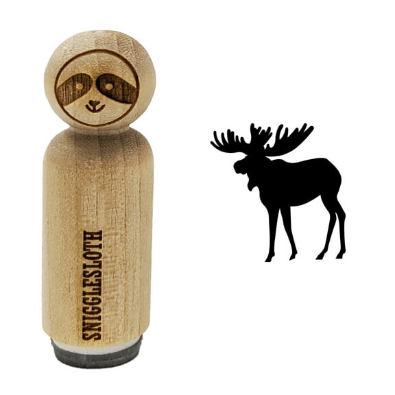 Moose Solid Rubber Stamp for Scrapbooking Crafting Stamping - Mini 1/2 Inch
