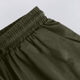 thumbnail image 6 of HKYNLAG Bermuda Shorts for Women Knee Length Cotton Linen Elastic Waist Drawstring Shorts Summer Capris Pants with Pockets Army Green S, 6 of 7